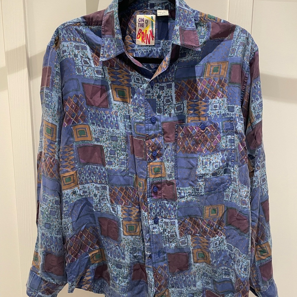 Vintage Men’s Brink Long Sleeved Silk Button Down